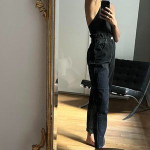 Zara Paper Bag Denim Trousers